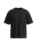 Stretch Cotton Regular siyah tişört — ön