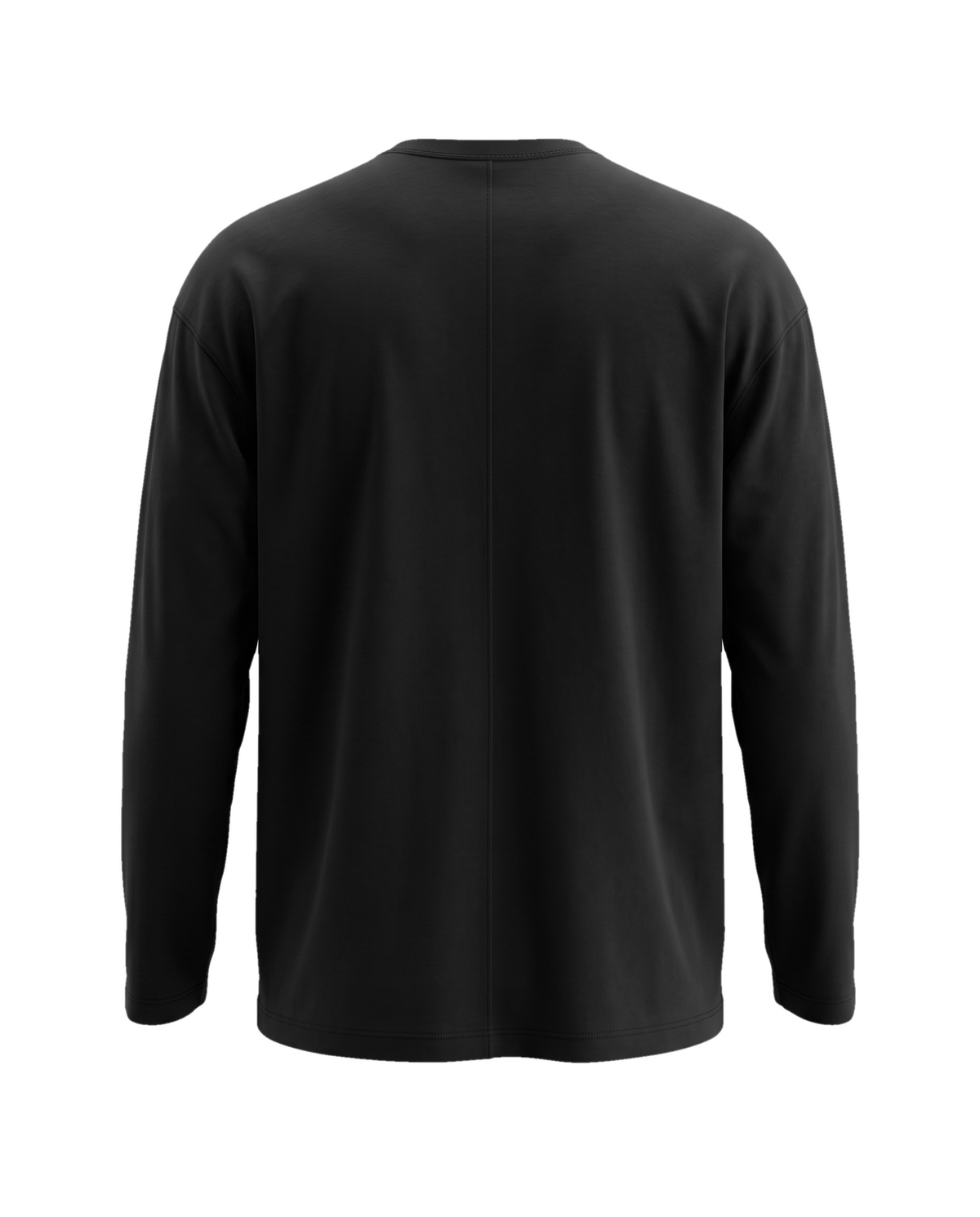 Long-Sleeve Crew siyah tişört — arka