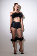 Feather-Trim Crop Cami