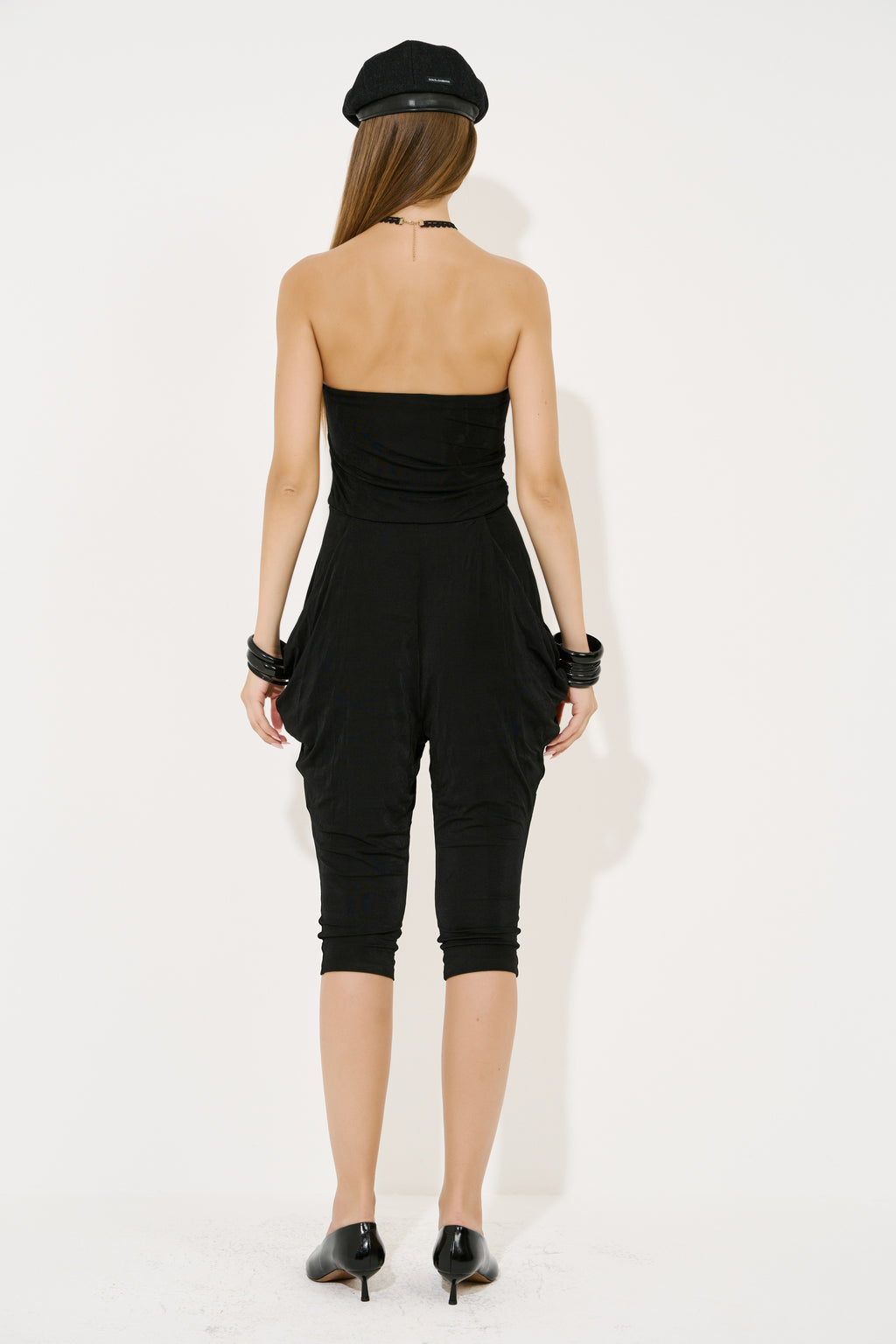Pleated Tube Jumpsuit with Pockets