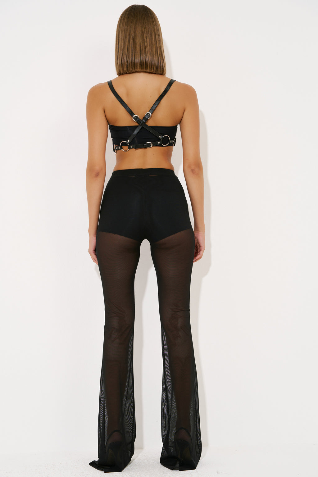 Elastic-Waist Mesh Pants