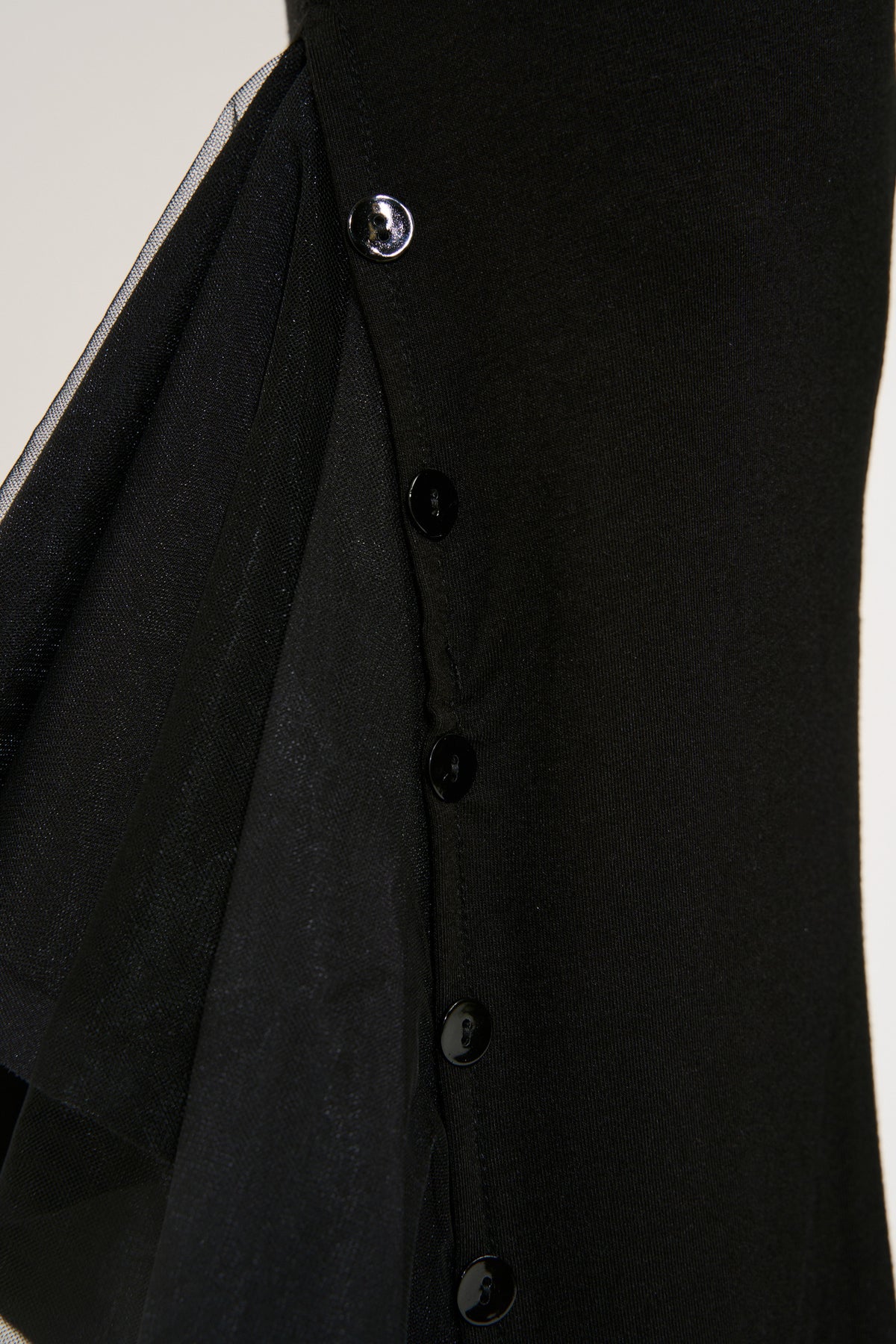 Button-Hem Detail Pants