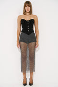 Embellished Net Skirt with Lining