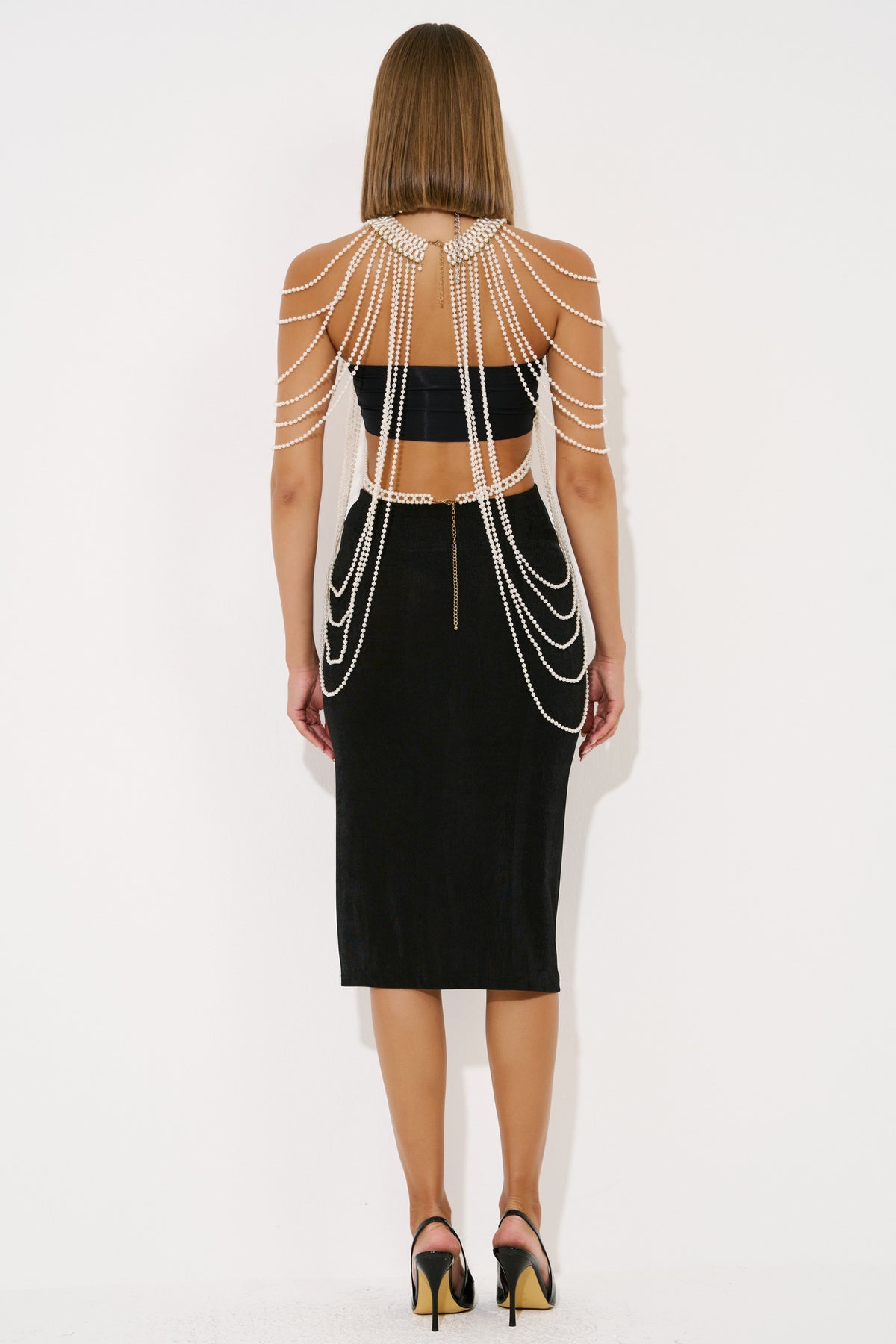 Elastic-Waist Midi Skirt