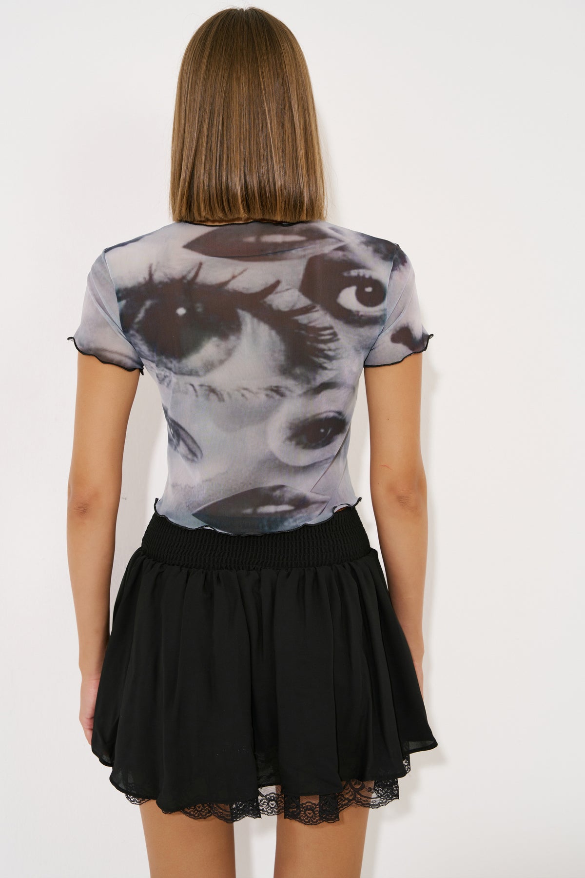 Chiffon Mini Skirt with Lining