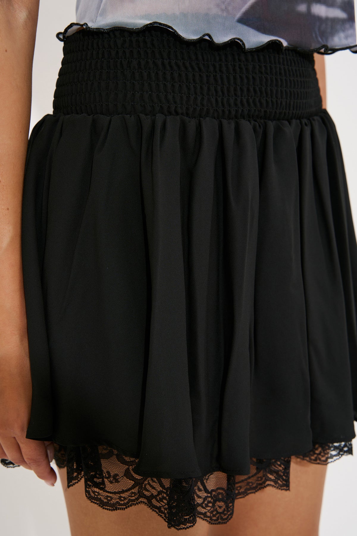 Chiffon Mini Skirt with Lining