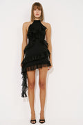 Ruffle-Trim Backless Dress