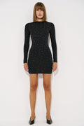 Long-Sleeve Embellished Mini Dress