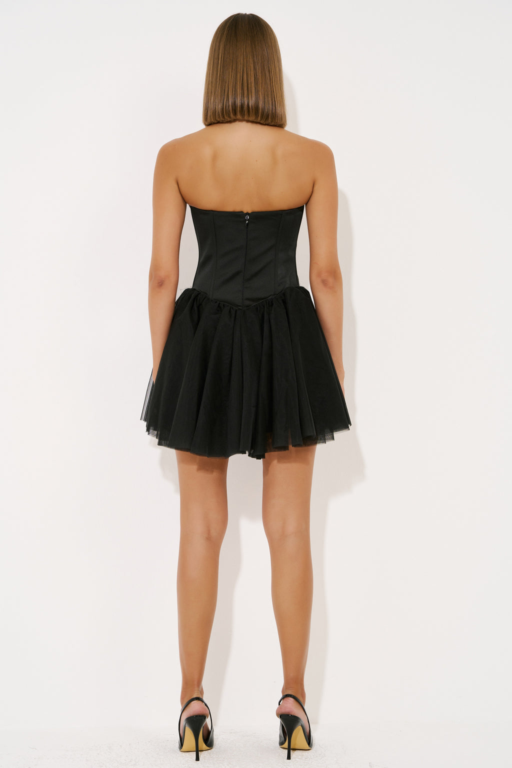 Strapless Embellished Mini Tutu Dress