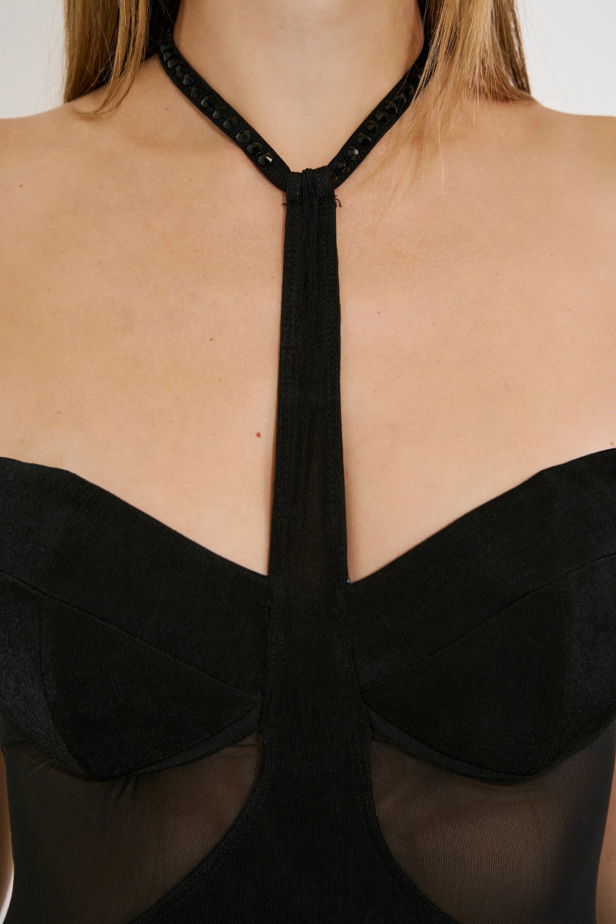 Tie-Neck Jumpsuit Embellished