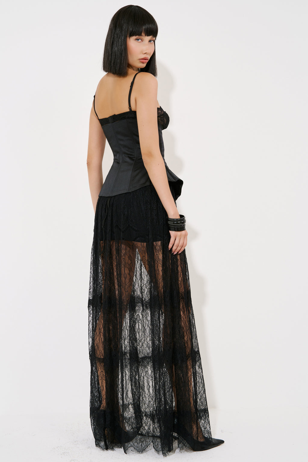 Lace Maxi Skirt with Elasticated Waist