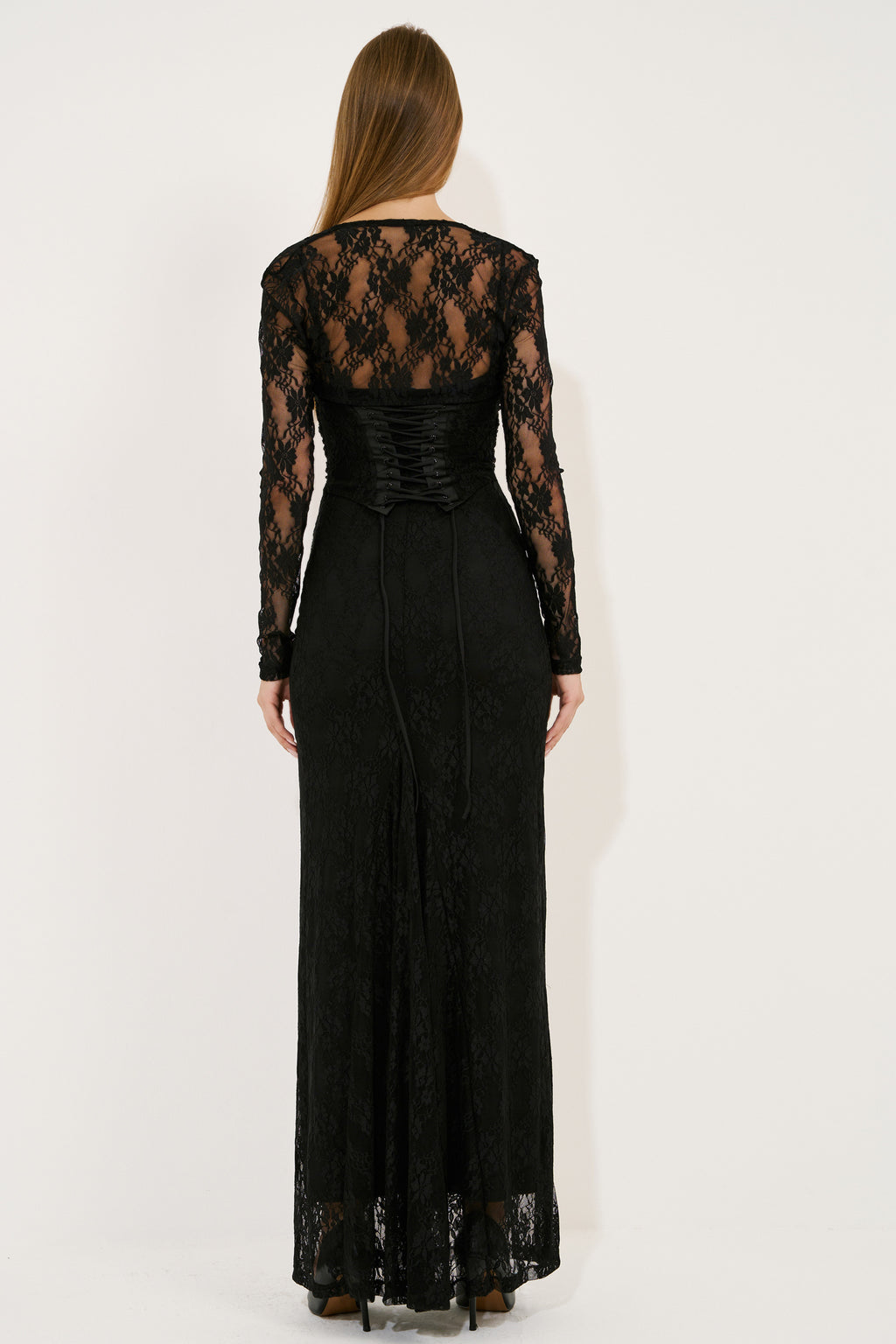 Spaghetti-Strap Lace Maxi Dress & Bolero Set