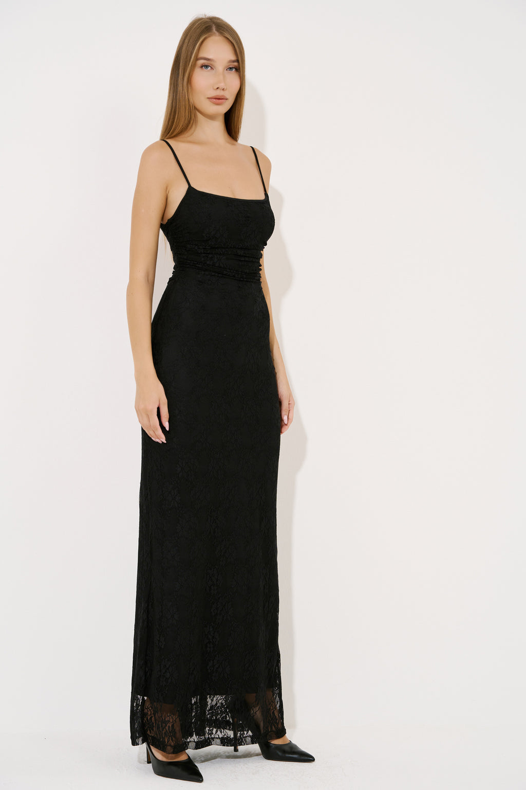 Spaghetti-Strap Lace Maxi Dress & Bolero Set