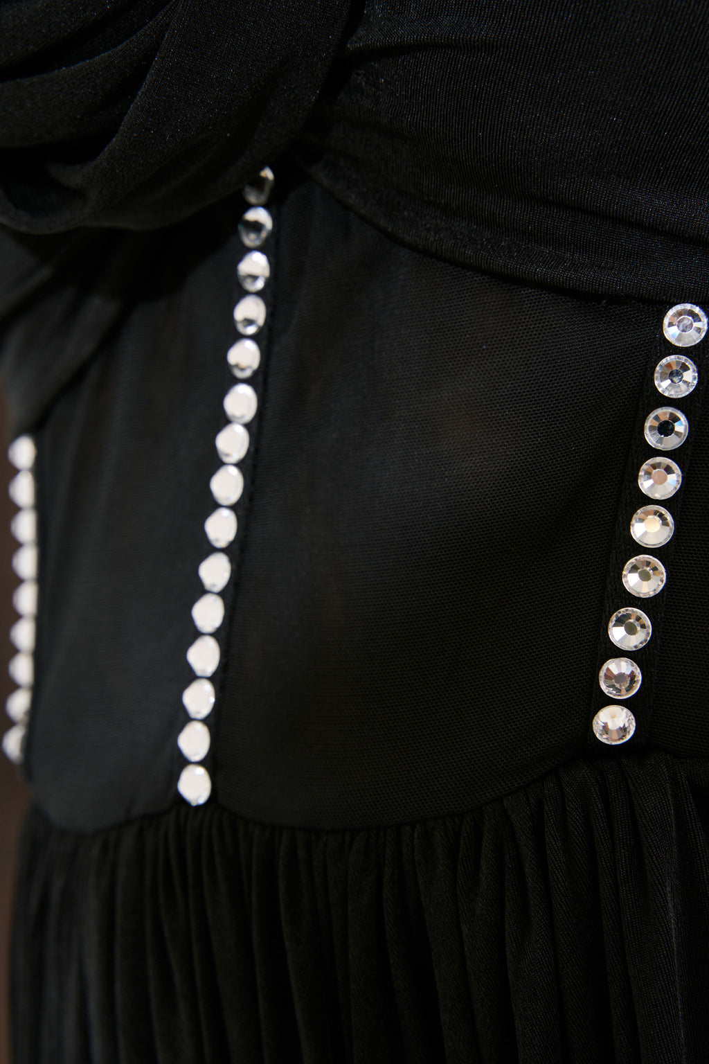Rose-Accent Tube Dress with Gloves