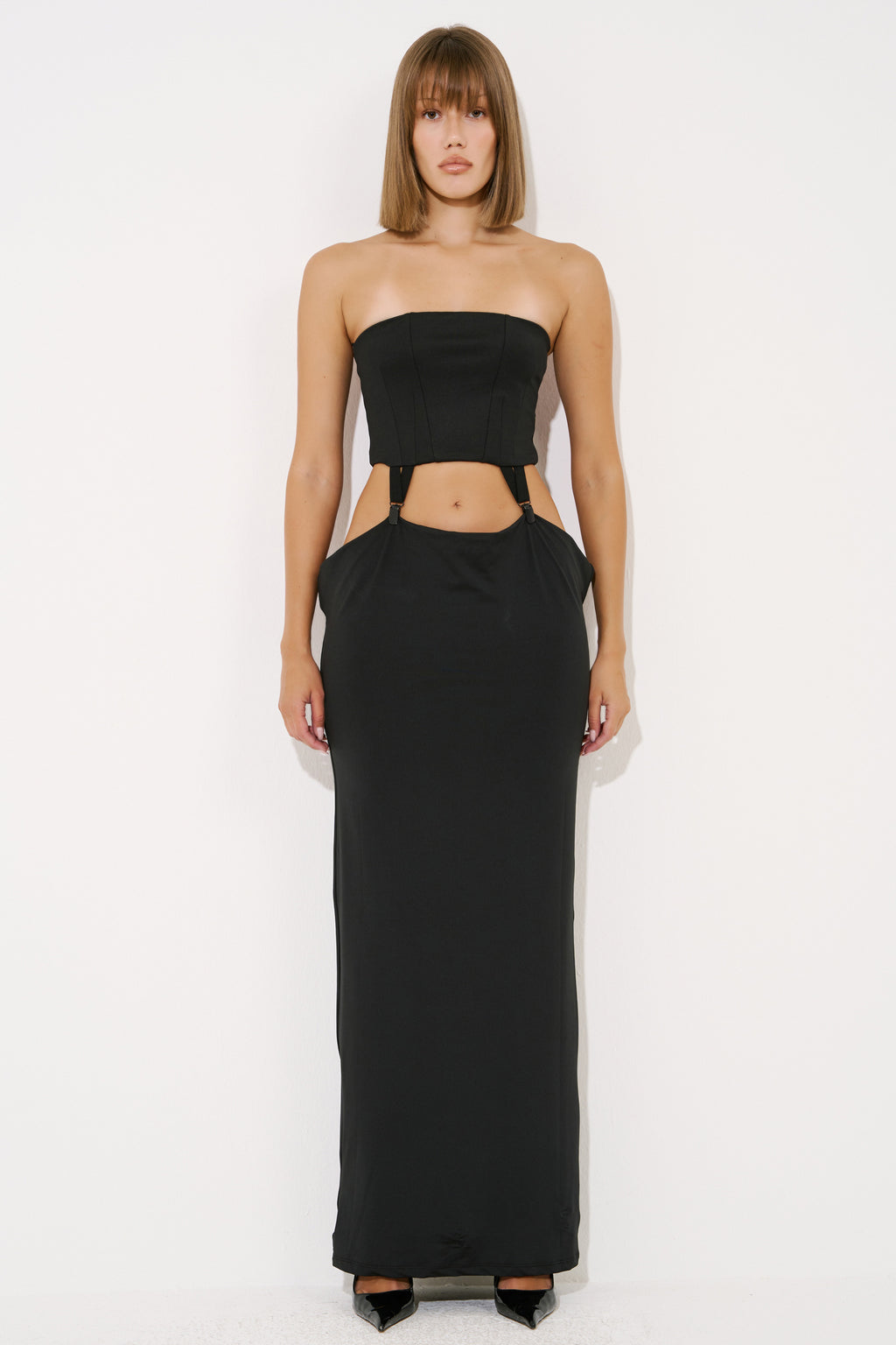 Tube Dress with Garter Clasps