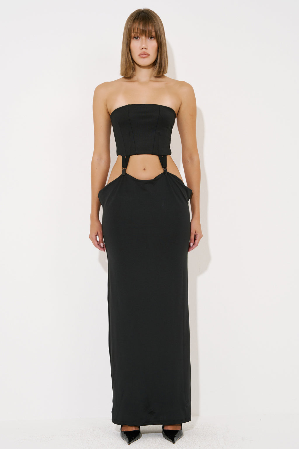 Tube Dress with Garter Clasps