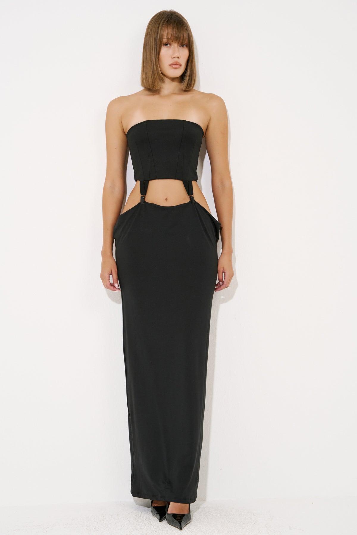 Tube Dress with Garter Clasps