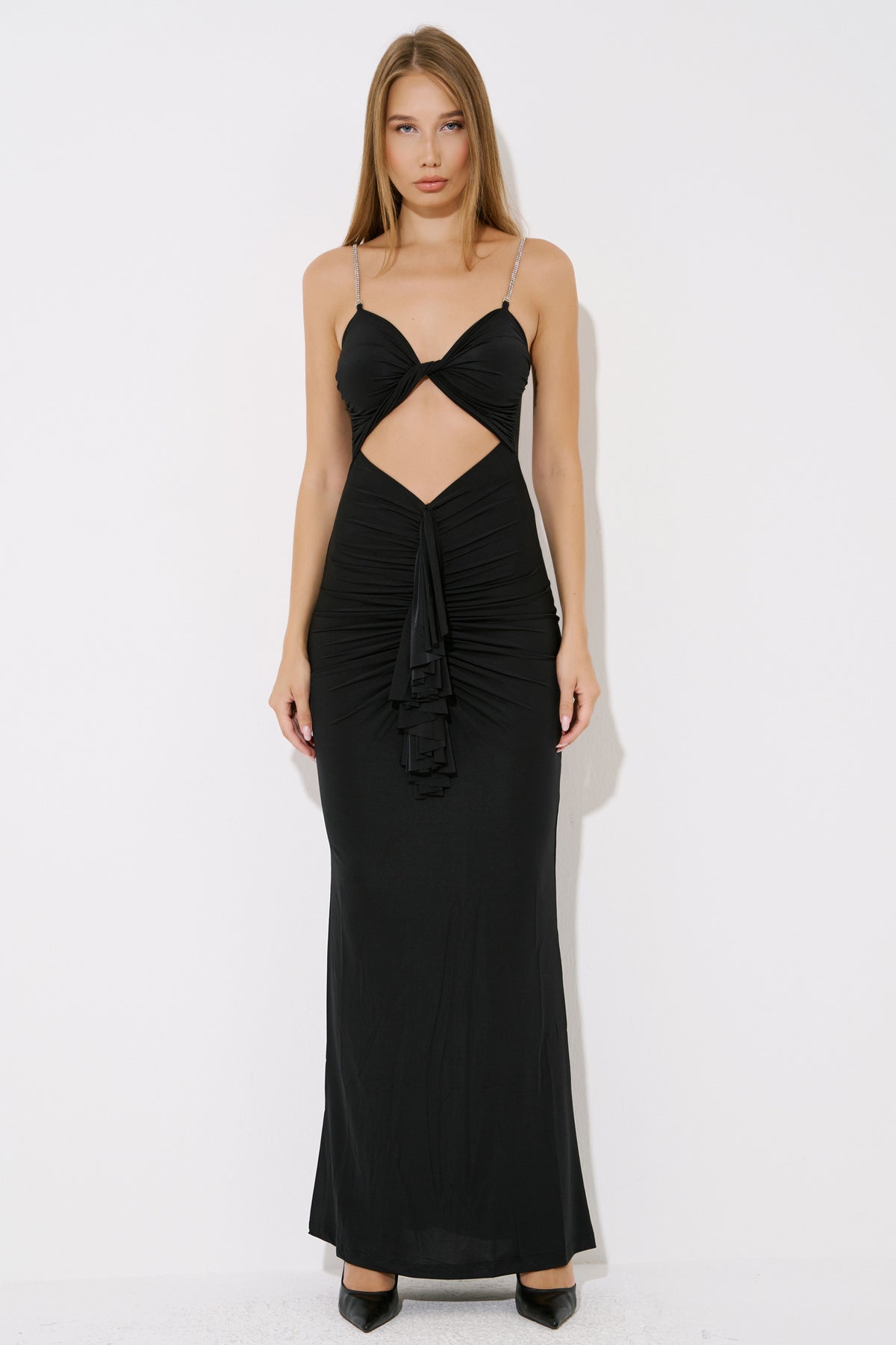 Maxi Dress with Embellished Straps