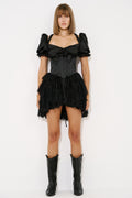 Satin Dress with Corset