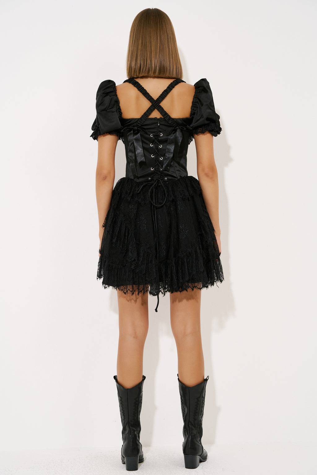 Satin Dress with Corset
