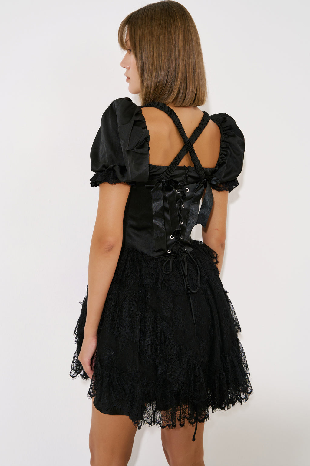 Satin Dress with Corset
