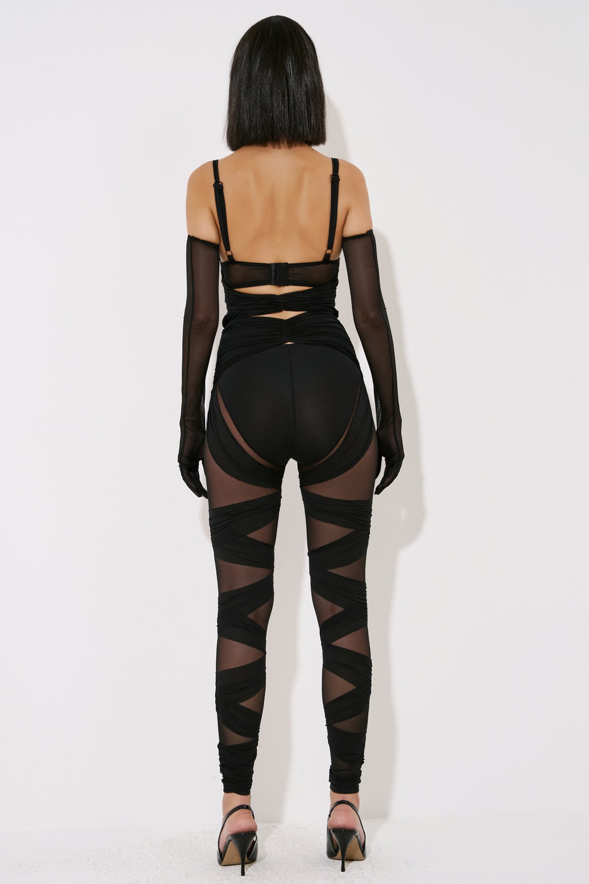 Pieced Catsuit with Gloves