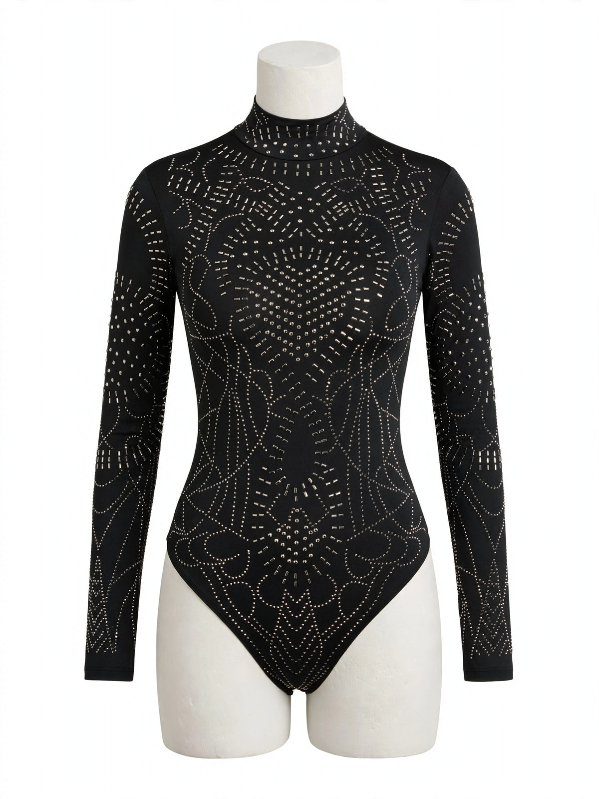 Taşlı Desenli Uzun Kollu Bodysuit - ghost ön