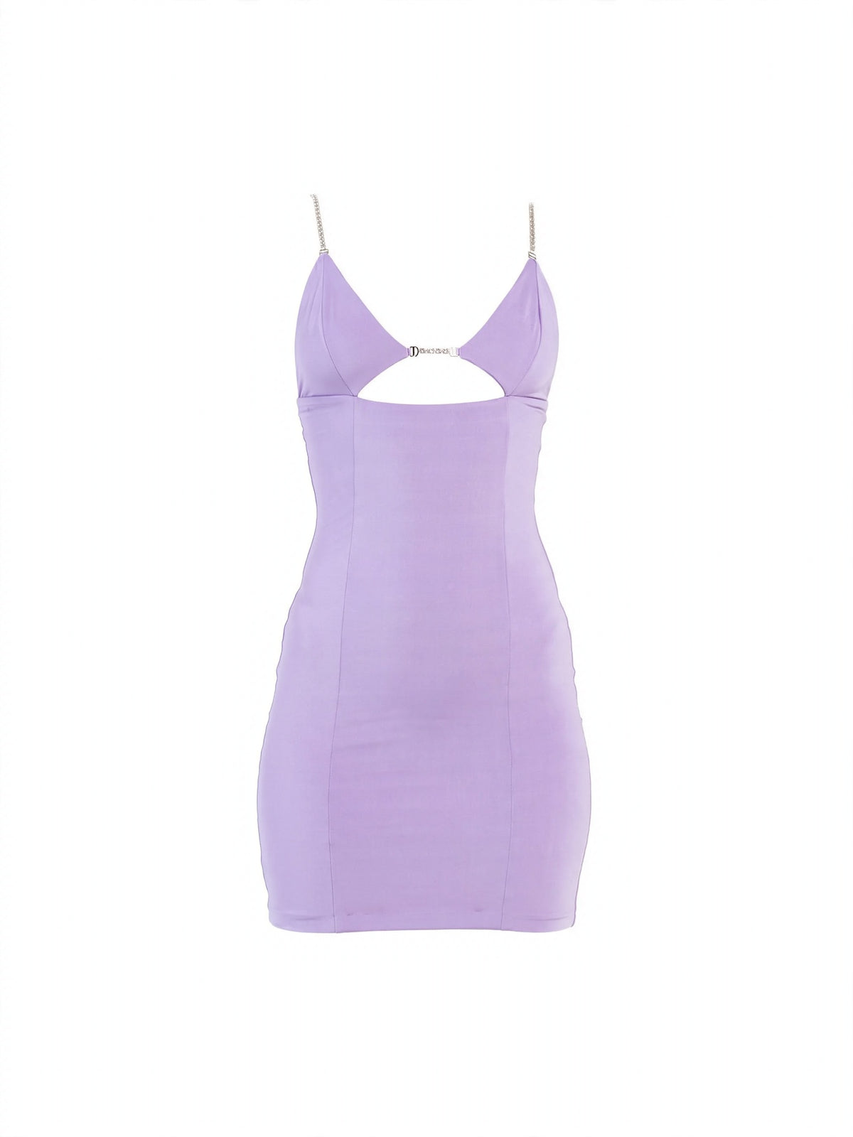 Taş Askılı Mini Elbise - Yeni Lila