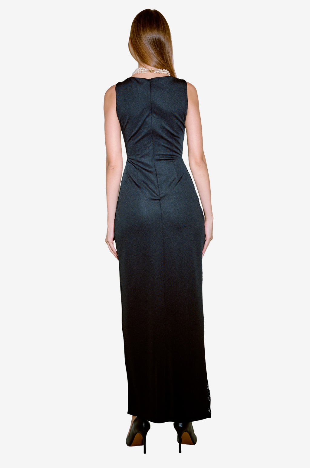 Lace-Insert Sleeveless Dress