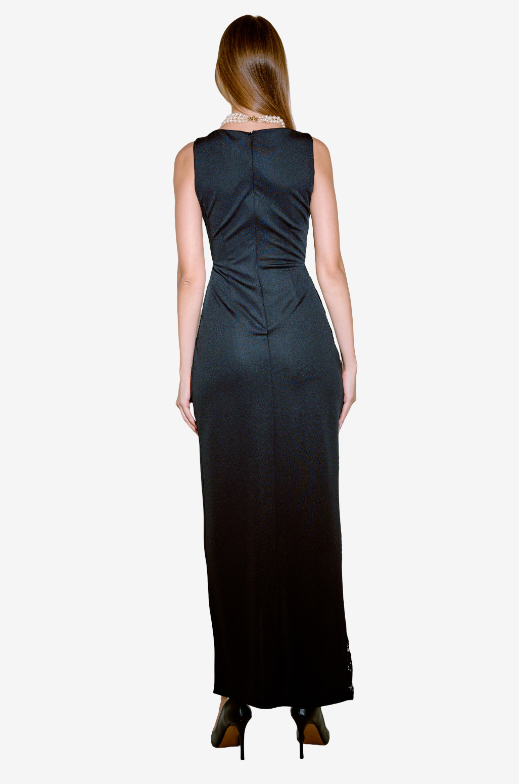 Lace-Insert Sleeveless Dress