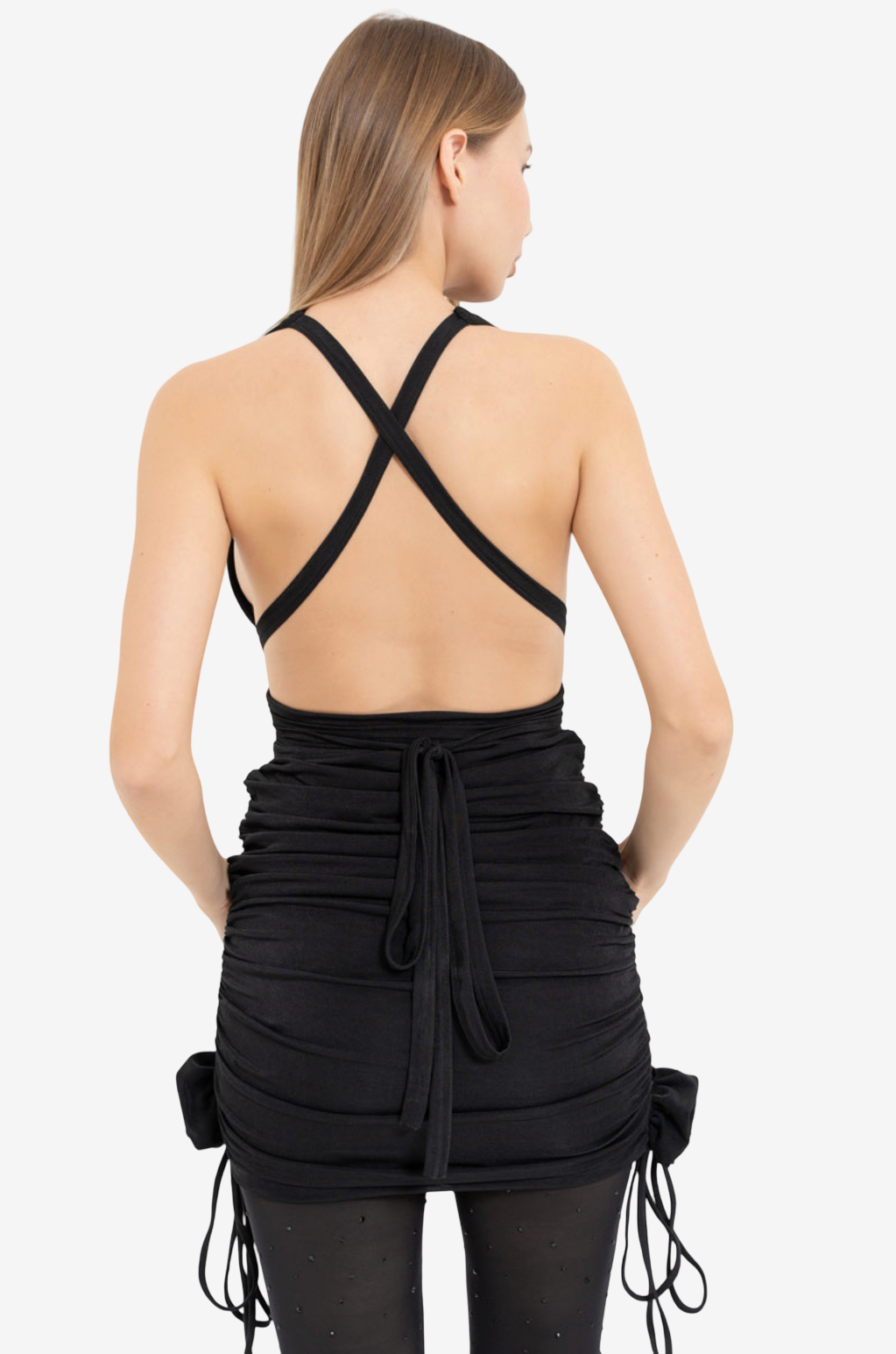 Dress with Detachable Embellished Pants