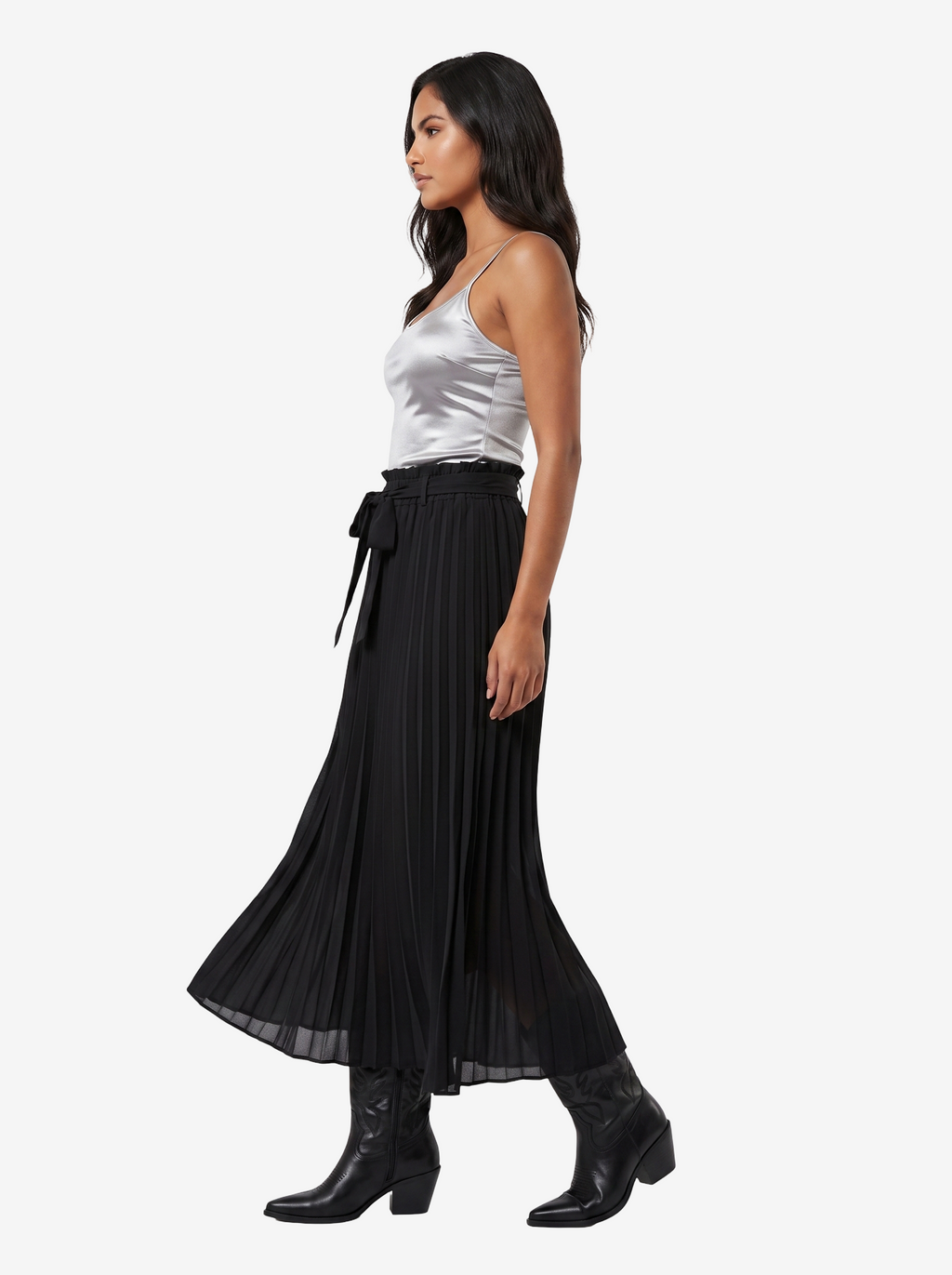 Pleated Pants with Elasticated Waist
