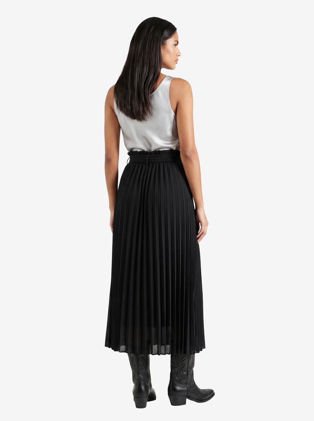Pleated Pants with Elasticated Waist