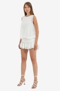 Lined Sleeveless Chiffon Mini Dress