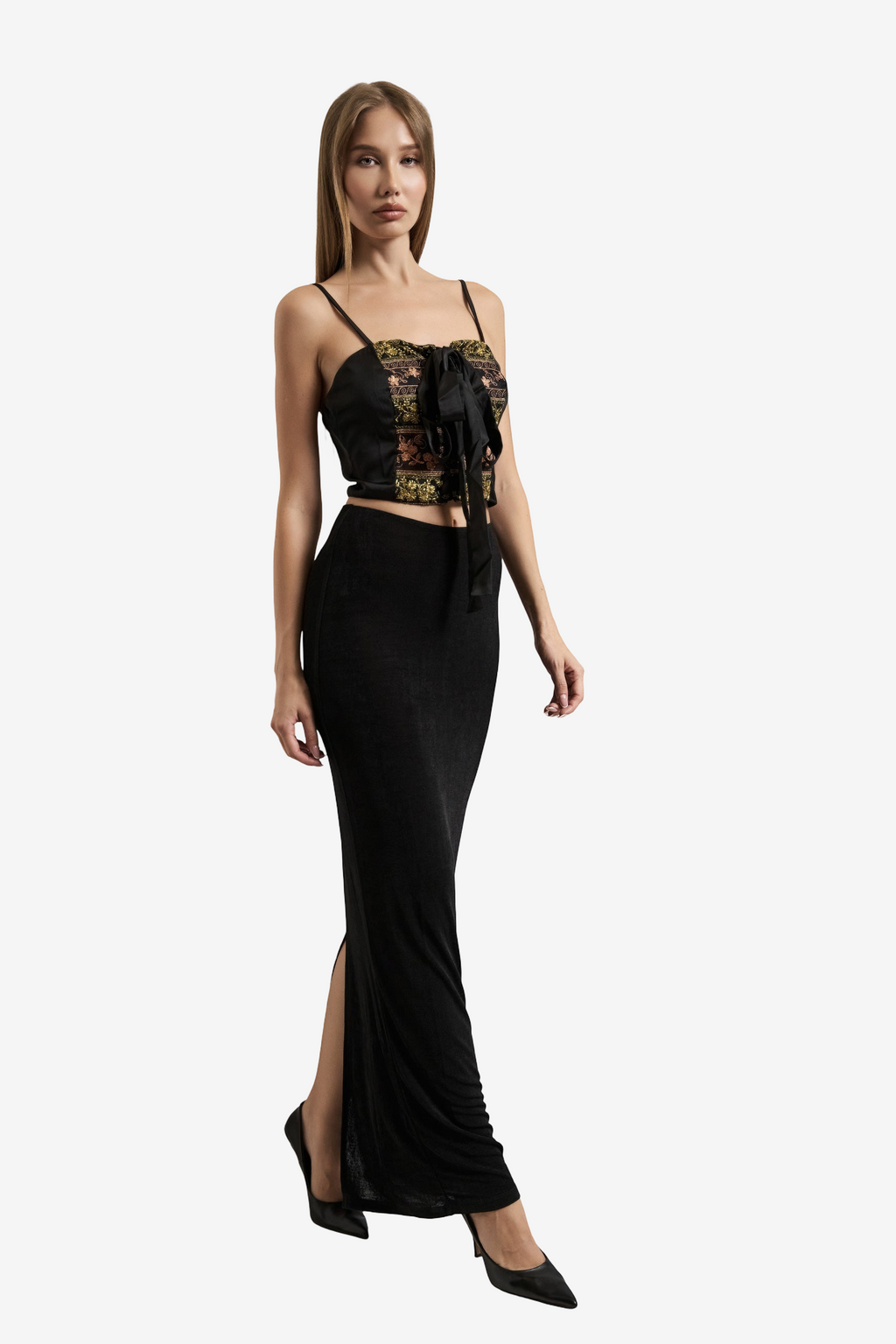Split-Back Maxi Skirt