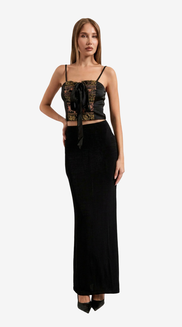 Split-Back Maxi Skirt