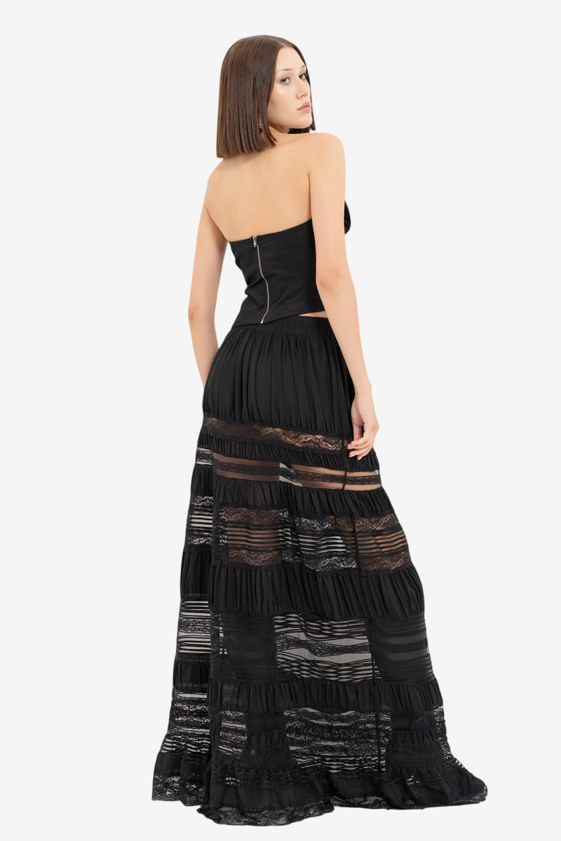 Pieced Maxi Skirt