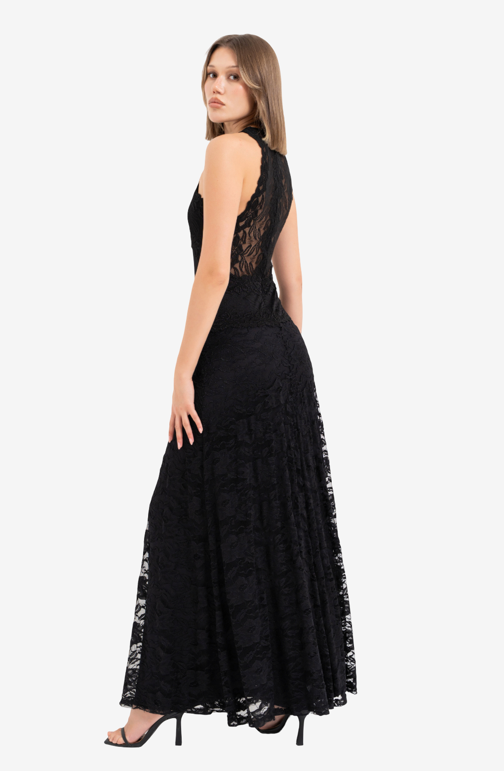 Halter Lace Maxi Dress