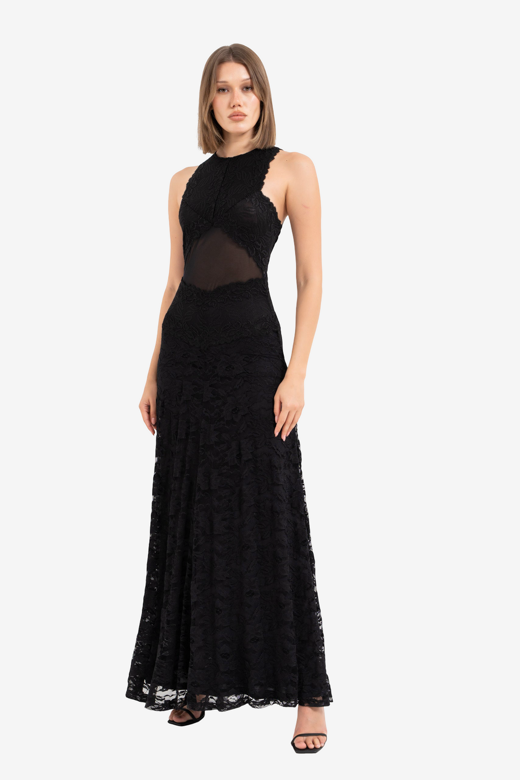Halter Lace Maxi Dress
