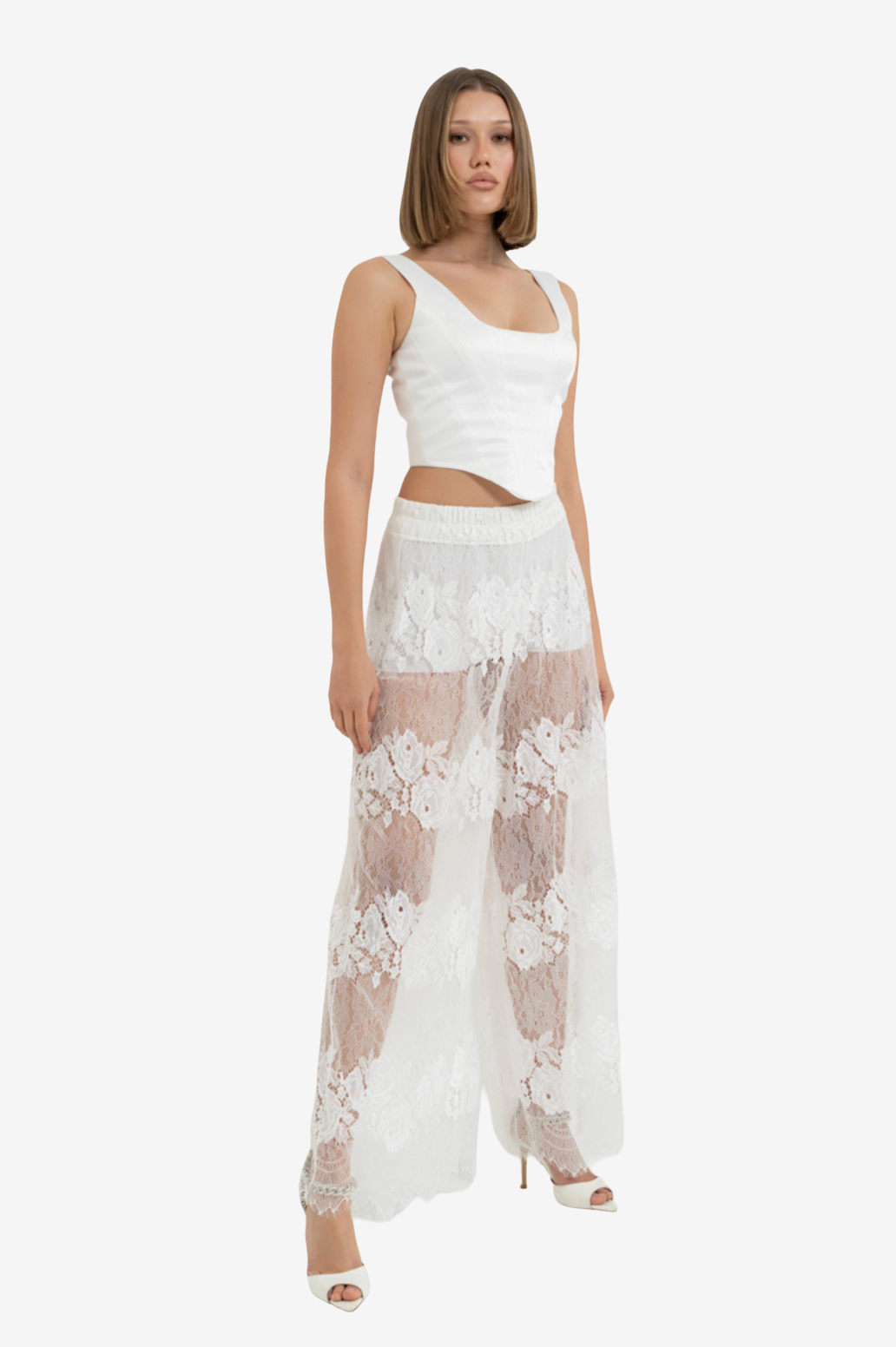 Eyelet-Back Wide-Strap Bustier