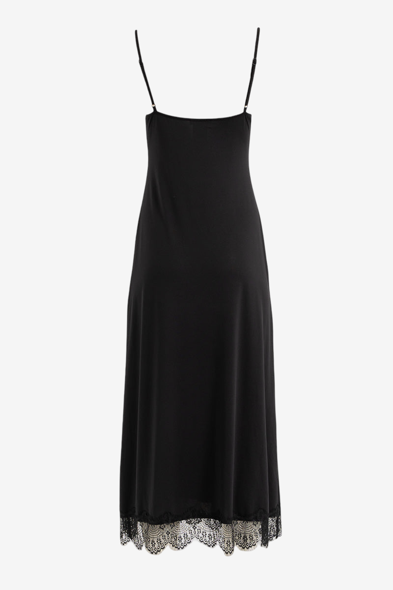 Lace-Hem V-Neck Cami Dress