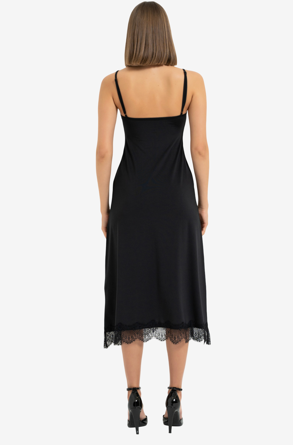 Lace-Hem V-Neck Cami Dress