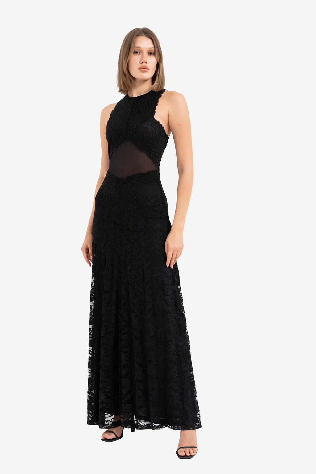 Halter Lace Maxi Dress