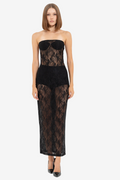 Sheer Backless Lace Dress