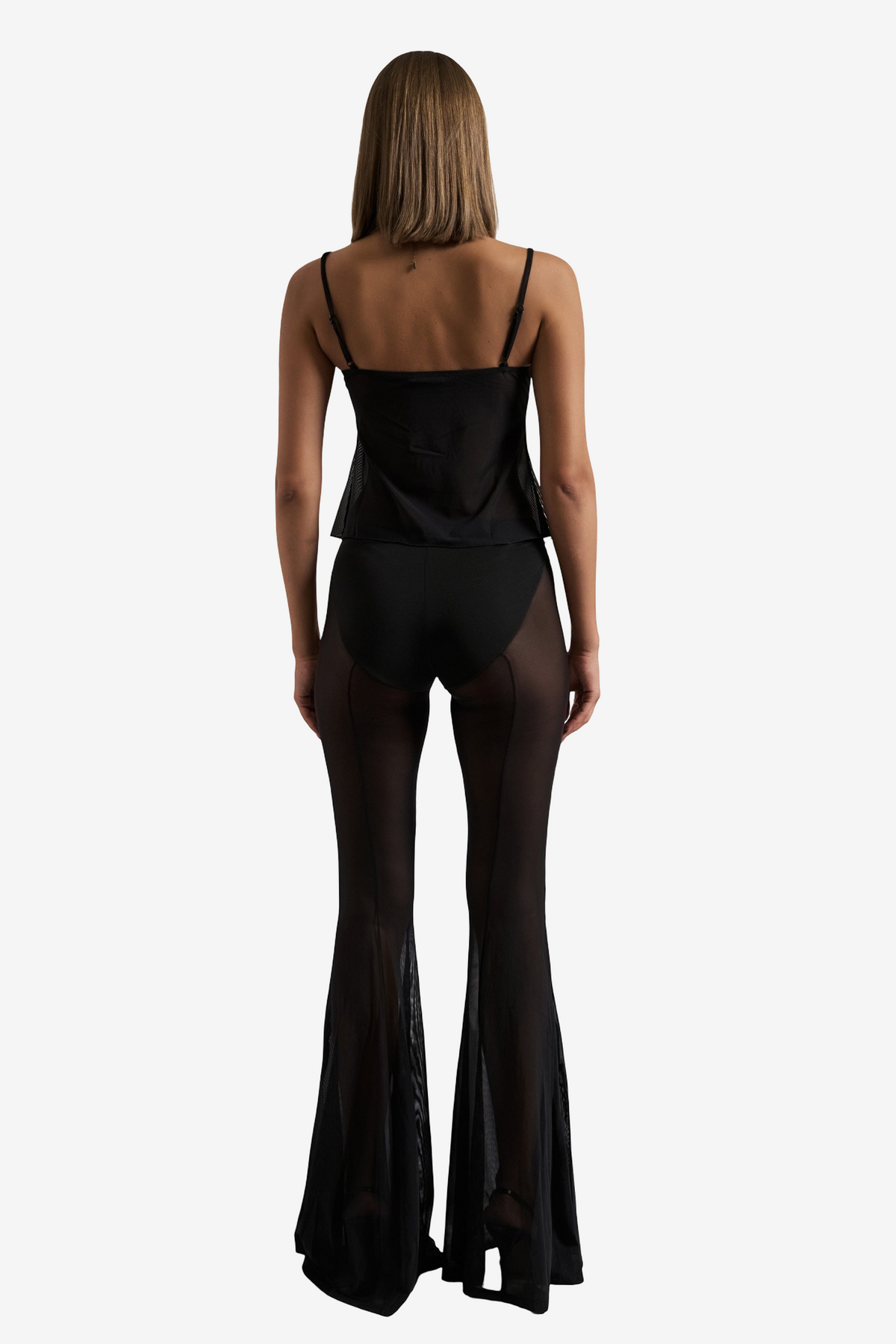 Lace-Insert Mesh Cami