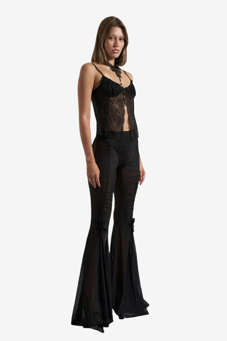 Lace-Insert Mesh Cami