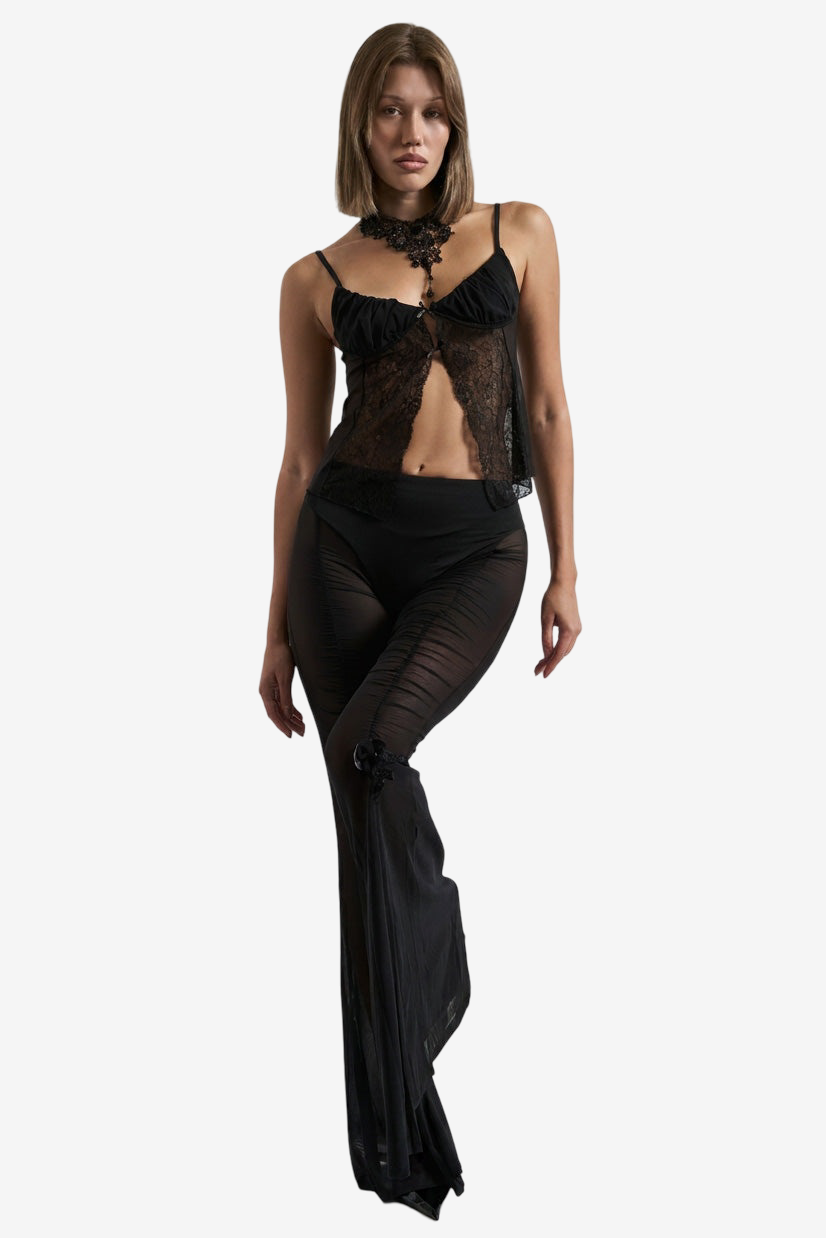 Lace-Insert Mesh Cami
