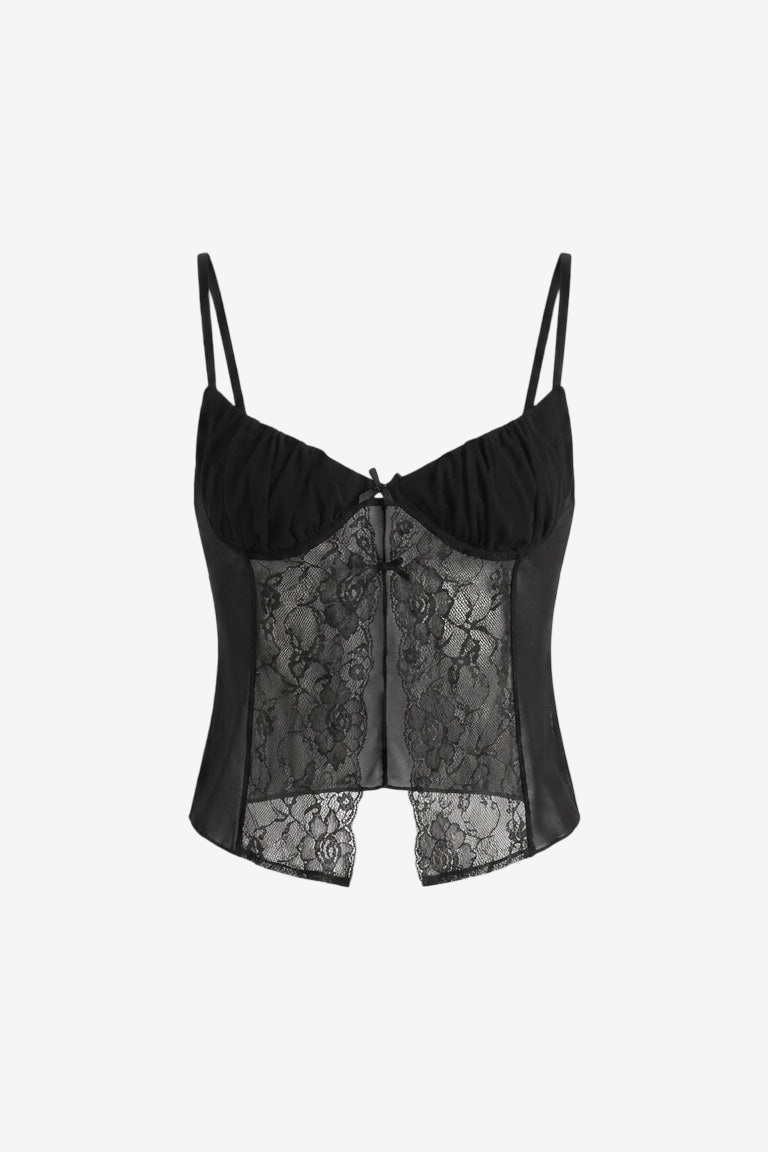 Lace-Insert Mesh Cami