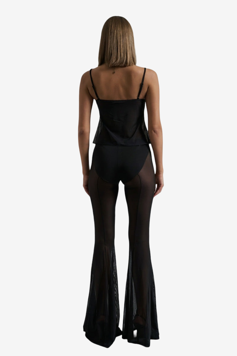 Lace-Insert Mesh Cami