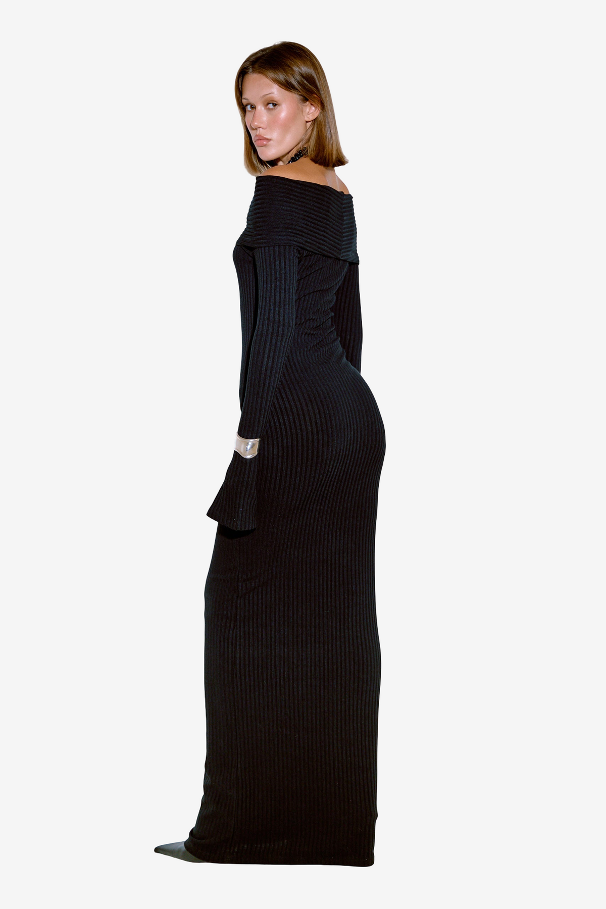 Off-the-Shoulder Long-Sleeve Dress